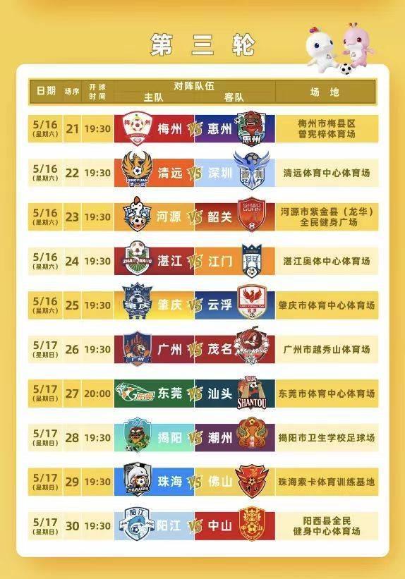 九游app-粤超第三轮球票今日14时开始预约，4场比赛开球时间有调整